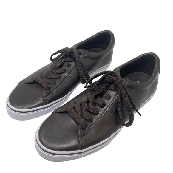 Polo Ralph Lauren Mens Size 10 Sayer Dark Brown Leather Shoes lace New main image 6